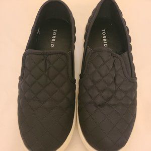 Torrid Black Nylon Quilted Slip-on Shoes 8W